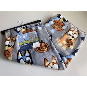 Bluey And Bingo HALLOWEEN Plush Throw Blanket 50 x 70” Jack O Lantern Pumpkin